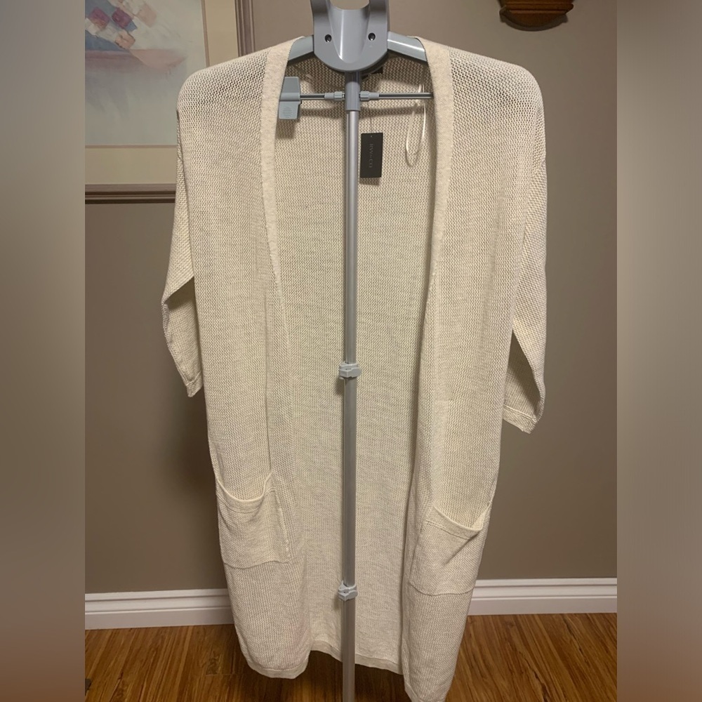 RW&CO. Women’s Long Open Sweater Cardigan Cream Colour Size XS New with Tags